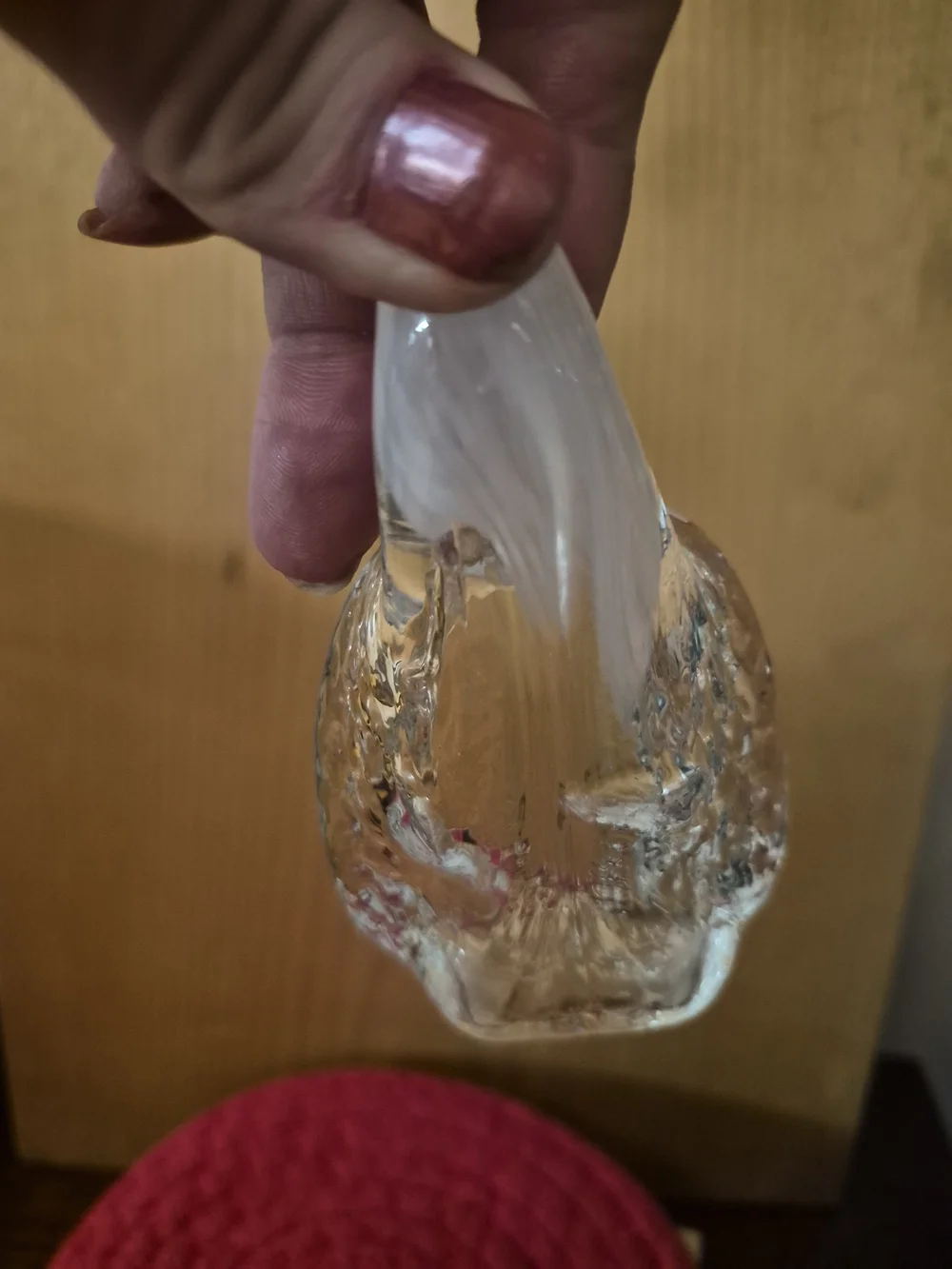Vintage Hand-Blown Clear & Frosted Glass Swan Candy Dish